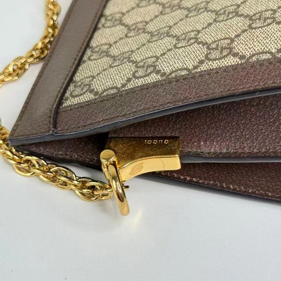 Gucci GG Logo Supreme Large Ophidia Large Shoulder Bag with Iconi Chian - Picture 7 of 10